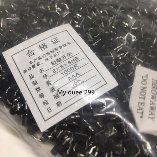 1000PCS 6X6X8 DIP Tactile Tact Mini Push Button Switch Micro Switch Momentary 6*6*8mm