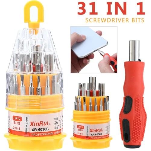 31 In 1 Magnetic Mini Screwdriver Bits Torx Kit Cell Phone Watch Laptop Repairing Tools Hardware Screwdrivers Set Bits Of Tools