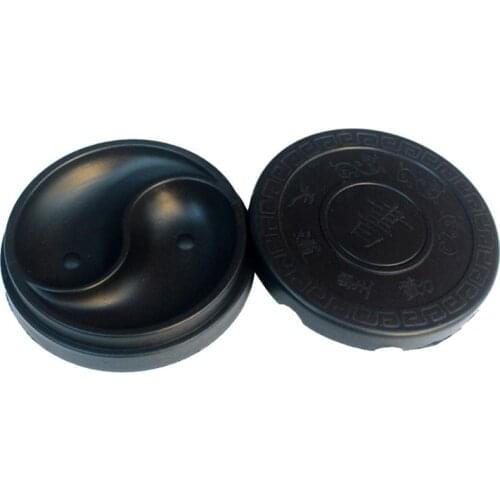 4 Inch Inkslab Tai Chi Ink Grinding Tool Chinese Inkstone Traditional Calligraphy Painting Tool Ink Stone with Cover (Black)