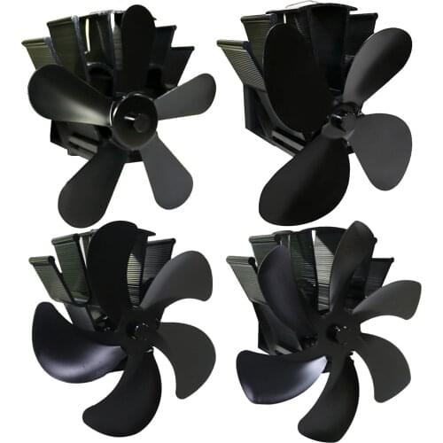 5Blade Heat Powered Stove Fan Log Wood Burner Eco Friendly Quiet Fan