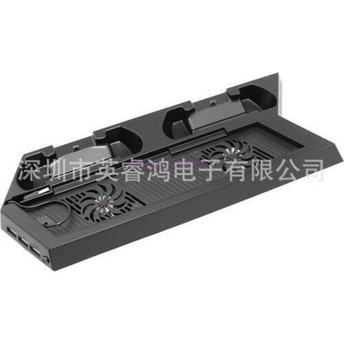 50pcs Game Console Cooling Station Vertical Stand With Dual Controller Charging Dock + USB/HUB Ports For PS4