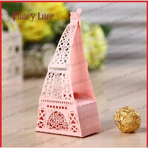 50pcs Candy Box Laser Cut Customized The Eiffel Tower For Gift Packing Bags Chocolate Boxes Party Decoration Supply