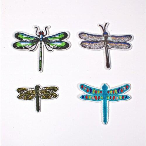 50pcs/lot Dragonfly Sequins Embroidery Patches Clothing Decoration Sewing Accessories Diy Iron Heat Transfer Applique