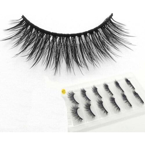 6Pairs / 1 box mink eyelashes long false eyelashes makeup strip 3d mink lashes hand made make up thick fake eye lashes extension