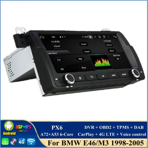 DSP px6 8.8" Android 10.0 Car Stereo Radio DVD GPS Navigation for BMW E46 M3 1998-2005 Bluetooth 5.0 WIFI Easy Connect