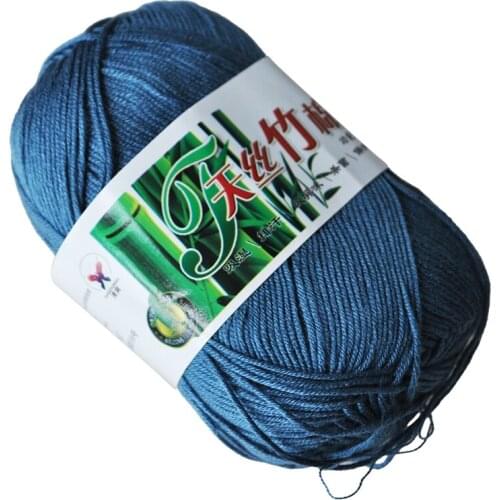50g Tencel Bamboo Cotton Yarn For Baby--Deep Ink Blue