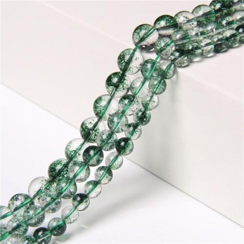 Natural Chorite Crystals Beads Green Ghost Quartz Beads Gather Wealth 6-10MM Round Loose Beads For Jewelry Making Beadworks DIY