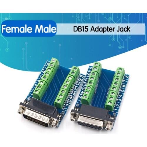 DB15 DP15 D-SUB VGA 15pin Female Male Adapter Jack Terminal PCB Board Double Row 15P Connector RS232 Serial Port Socket Plug