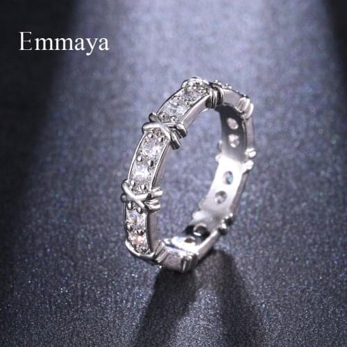 Emmaya New Design For Female Charming Round Zirconia With Cute Buckle Ring Fashion Statement In Wedding Party Gift