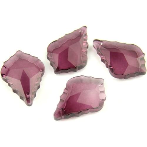 38mm-76mm Middle Purple Crystal Glass Chandelier Crystal Maple Leaf Crystal Hanging Pendant For Lamp Part
