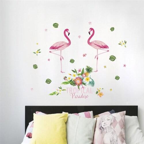 Flamingo DIY Home Art Decoration Stickers Bird Animal Vinyl Decal Removable Kids Room Mural Self Adhesive Baby Bedroom Mural