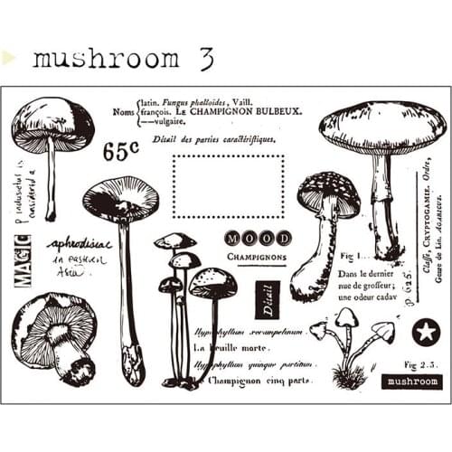 Mushroom Transparent Clear Silicone Stamp/Seal for DIY scrapbooking/photo album Decorative clear stamp M1269