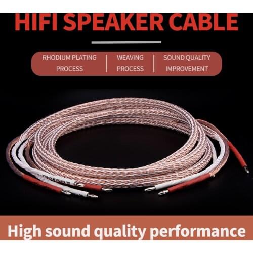 Áudio hi-end diy alta fidelidade prata chapeado y forma pá para plugues de banana 12tc 24 núcleo alto-falante cabo fio