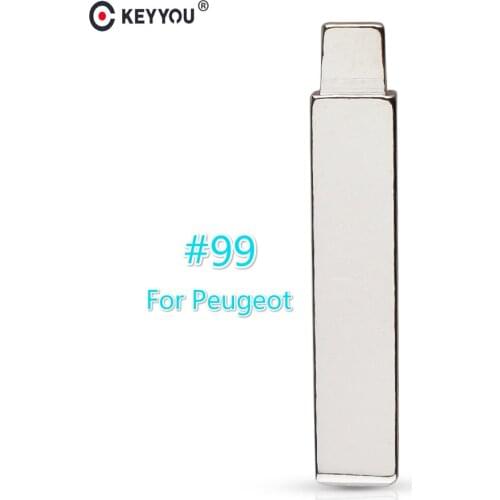KEYYOU 10pcs/lot 99# Replacement Flip Remote Key Blade Car Key blank For Peugeot 508 2008 3008 Flip Remote Key With Groove