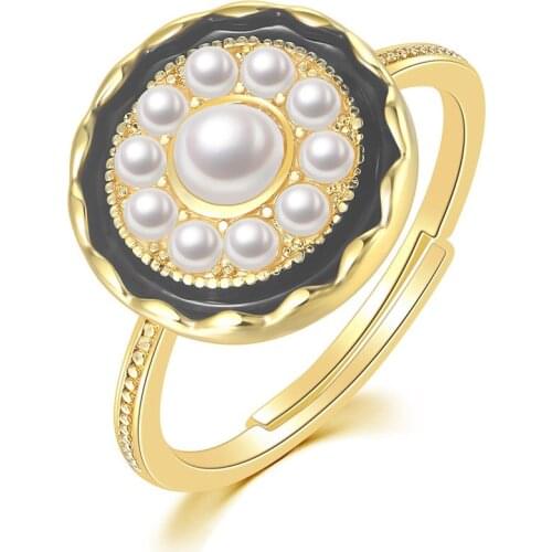 Double Fair Entry Luxury Rings For Women Exquisite Jewellery Light Gold Color Party Christmas Gift Fashion Jewelry R349-6