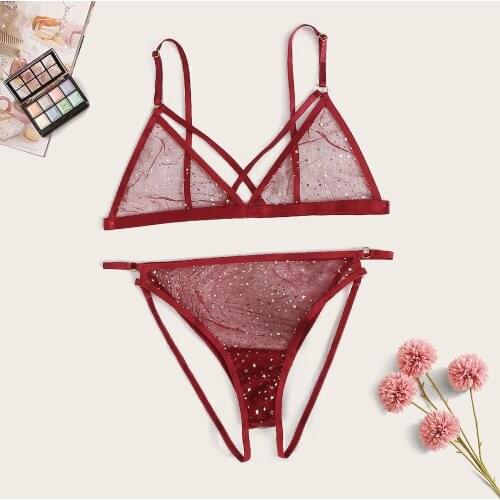 Shining Stars Sexy Bras Set Sweet Ruffles Lace Thin Bralette Elegance Women Lingerie Set Bow Breast Seamless Underwear