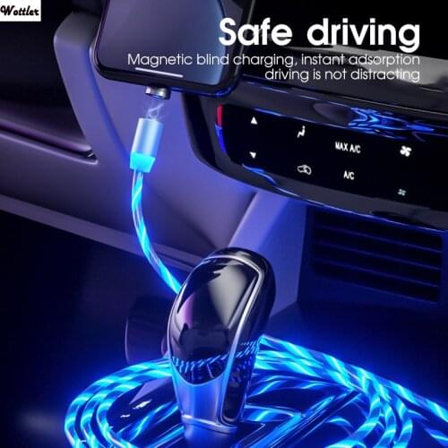Magnetic LED Light Cable Fast Charging Magnet Micro USB Type C Cable Honor 20 10 8X Charger For iphone X Samsung S8 S10 A50 A70