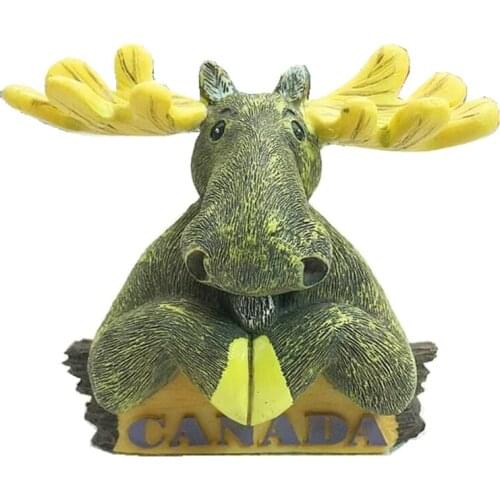 Canada Cute Big Elk 3D Fridge Magnets World Travel Souvenirs Gift Refrigerator Magnetic Stickers Home Decoration