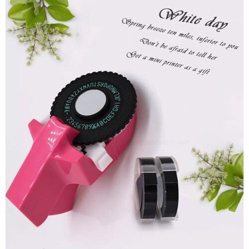 Mini Portable Multicolor Manual Label Makers for 9mm 3D Embossing Plastic Label Tapes Mini Handhold Typewriter