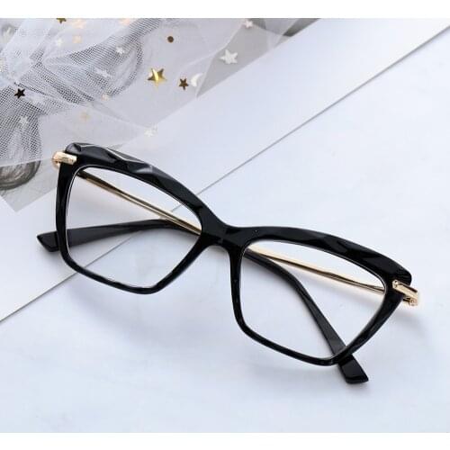 Fashion Square Glasses Frames for Women Trending Sexy Cat Eye Transparent Glasses Frame Optical Computer Eyeglasses
