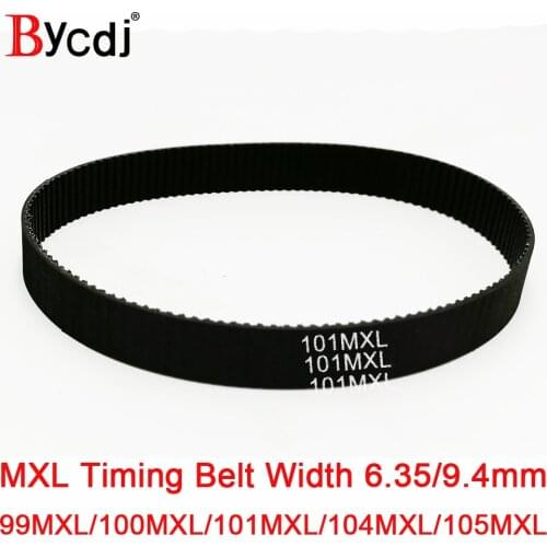 MXL Timing belt B124 B125 B126 B130B131 Teeth Width 6.4/9.4mm 2.032mm Pitch Synchronous belt 99MXL 100MXL 101MXL 104MXL105MXL