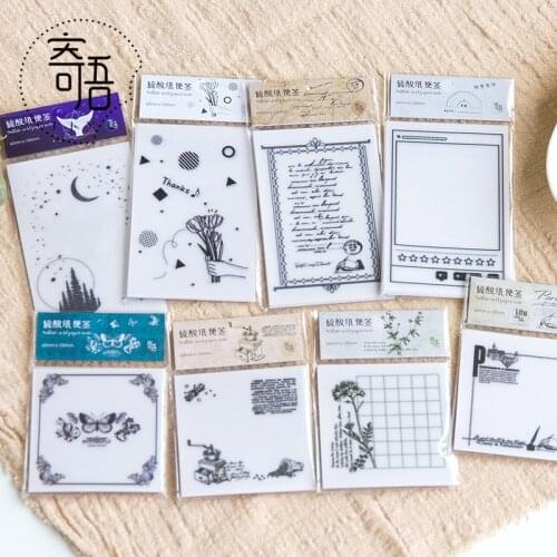 Vintage One flower one letter series Sticky Notes Memo Pad Diary Stationary Scrapbook Decorative transparent N Times Sticky