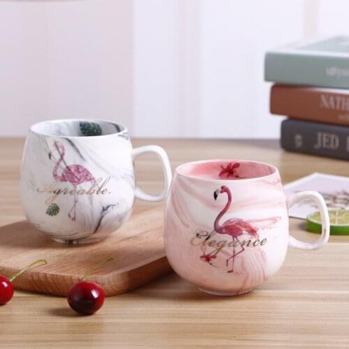 Nordic Stone Mark Cup Flamingo Coffee Milk Mug Breakfast Cup