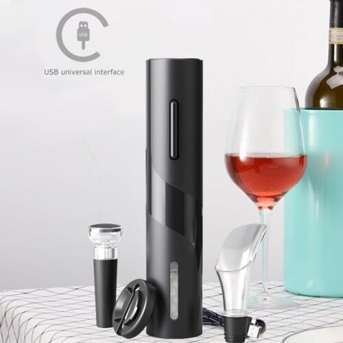 New Rechargeable Electric Wine Opener Automatic Wine Corkscrew Creative Household Wine Bottle Opener with USB Charging Cable
