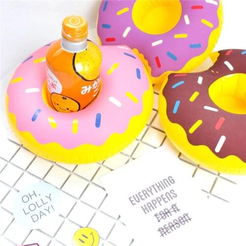 Party Supplies Mini Donuts Inflatable Cup Holder swimming ring Drink Floating Party Beverage Boats Phone Stand Holder Pool Toys
