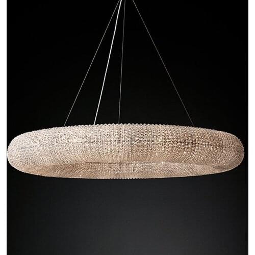 YOOGEE Luxury Round LED Crystal Chandelier for Living Room Bedroom Modern Lamps Home Dector Indoor Lighting Fixtures