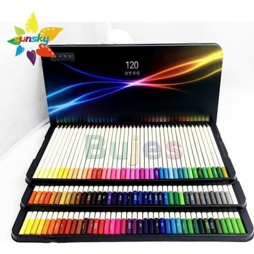 72/120 color Oil color pencil high quality color pencil Environmental friendly wooden white penholder professional art supplies