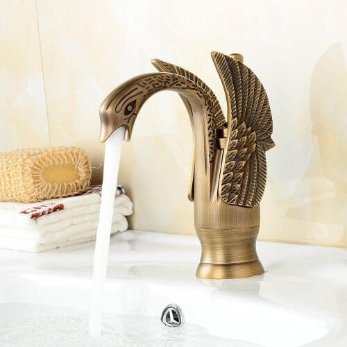 Basin Faucets antique brass waterfall basin sink faucet mixers taps bathroom water taps deck mounted