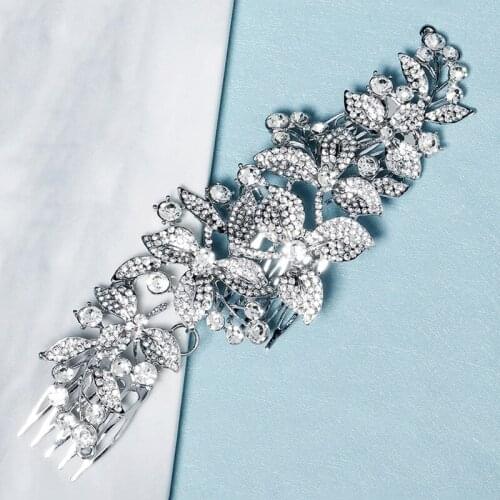 Bride Wedding Flower Hair Comb Pearl Hair Jewelry Headpieces Pearl Side Combs Bridal Haircut Decorative Accessories LXH