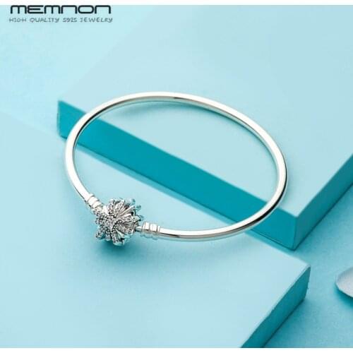 Memnon Sparkling Dazzling Moments bangles Fireworks Clasp 925 sterling silver bracelets fit silver charm DIY bangle for women