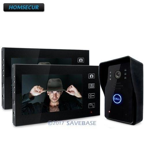 HOMSECUR 7" Wireless Video Door Phone Doorbell Intercom System With Ir Camera Rain Proof 1V2
