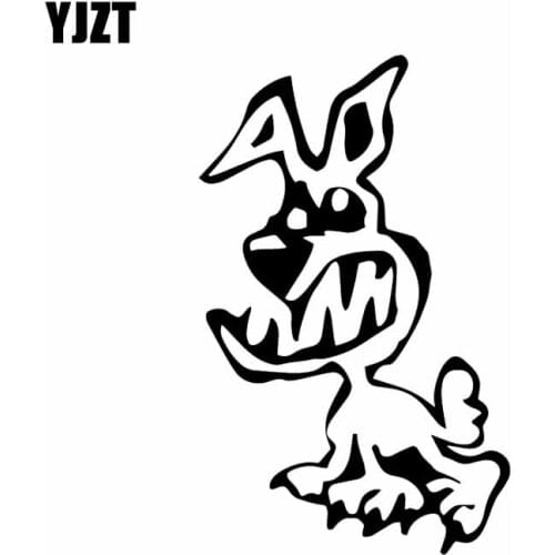 YJZT 9.8X15.8CM Angry Cartoon Dog Funny Pattern Vinyl Decal Car Sticker Black/Silver C24-1140