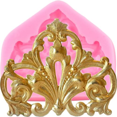 Mirror Image Scrollwork Medallion Silicone Molds DIY Frame Border Fondant Cake Decorating Tools Resin Clay Candy Chocolate Mould