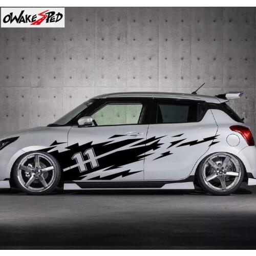 1set Car Styling Body Both Side Decor Stickers For-SUZUKI SWIFT Racing Sport Styling Vinyl Decals Auto Door Strieps Stickers