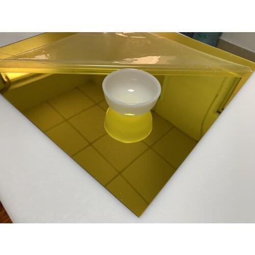 2mm Titanium Gold Mirror Acrylic Square Sheet Plastic Pier Glass Hotel Decorative Lens Plexiglass Not Easy To Broken 200*200mm
