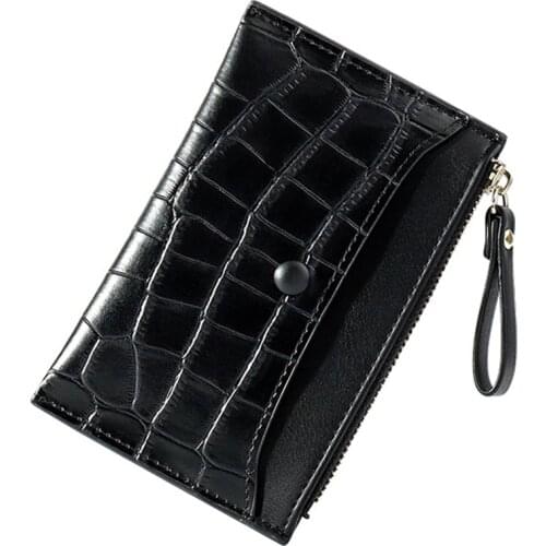 2021 Fashion Wallets For Women Short Small Leather Wallet Simple Square Zipper Coin Purse Pure Color Coin Purse