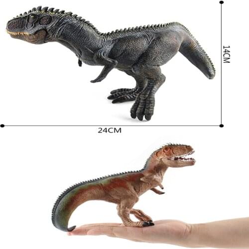 24cm New Classic Black Orange Giganotosaurus Dinosaurs Animal Model Action Figures Toys for Children Gifts Decorations DIY