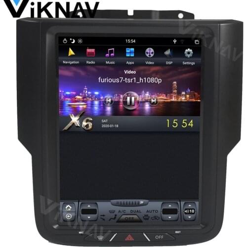Car GPS navigator multimedia player radio for dodge RAM 2013-2017 stereo video player android vertical screen BT FM 10.4 inch