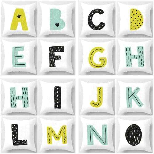 26 Letter English Letter Cushion Cover Cushion Cover Child Name Combination Letter Home Bedroom Hotel Cushion Cover