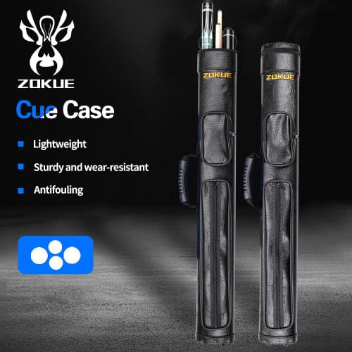 ZOKUE Cue Case 4 Holes Large Capacity Pocket( 2 Butts+2 Shafts) Leather Fabric Pool Stick Carrying Bags Billiards Accessories