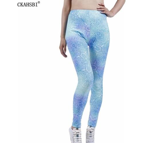 CKAHSBI Workout Yoga Pants Sports Women Fitness Leggings Sexy Outwear Elastic Sport Exercise High Waist Large Printed Leggins