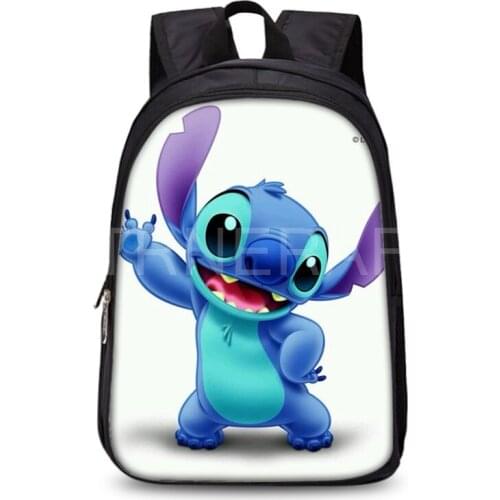 Disney Kawaii Stitch Backpacks Kids Boys Girls School Bag 16Inch Bookbag Satchel Mochila Escolar Bolso
