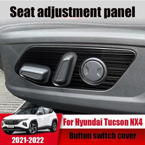 For Tucson NX4 modified main and auxiliary driver electric seat adjustment button switch knob panel stainless steel buckle cover