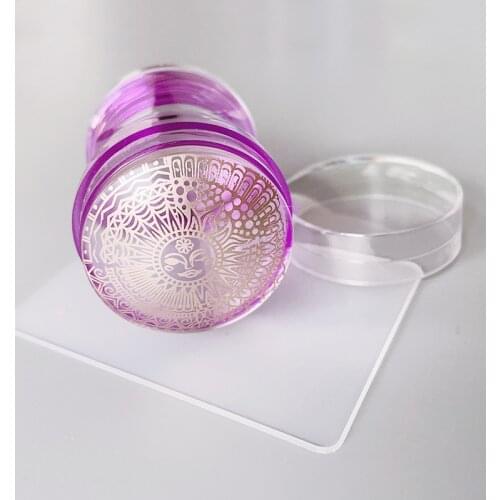 XMQ Stamping Nail Art Nail Stamping Plates Tools Stamper And Scraper Clear Soft Silicon