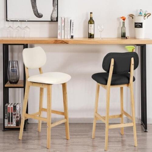 2021 Hot Sales Solid Wood Nordic Bar Stool Modern Minimalist Bar Chair Home Creative Bar Chairs Fashion High Stool Barstools HWC