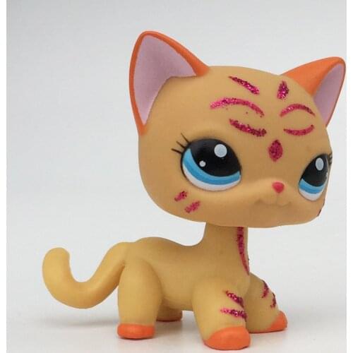 Lps cat pet shop toys short hair cat Yellow kitty #2118 Child Gift